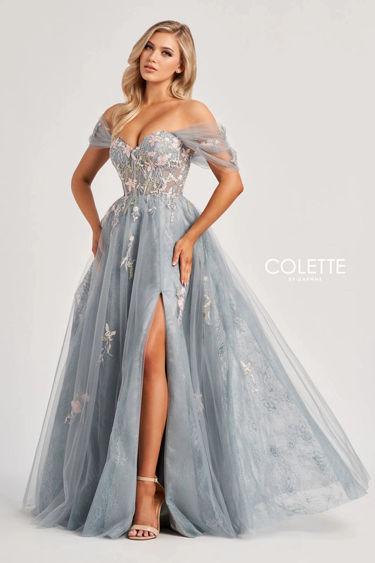 Prom Dresses Long Formal Glitter Lace Evening Prom Dress Platinum/Multi