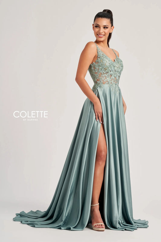 Prom Dresses A Line Corset Bodice A Line Formal Prom Dress  Sage
