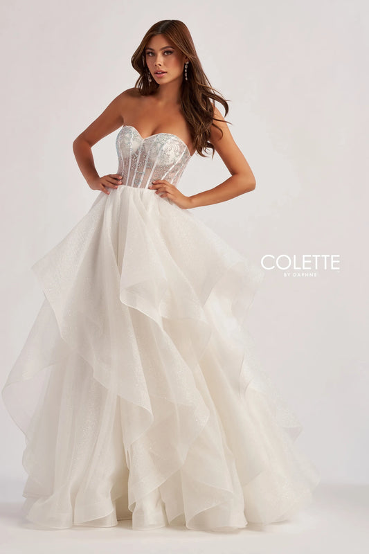 Prom Dresses Long Glitter Ball Gown Formal Prom Dress Diamond White