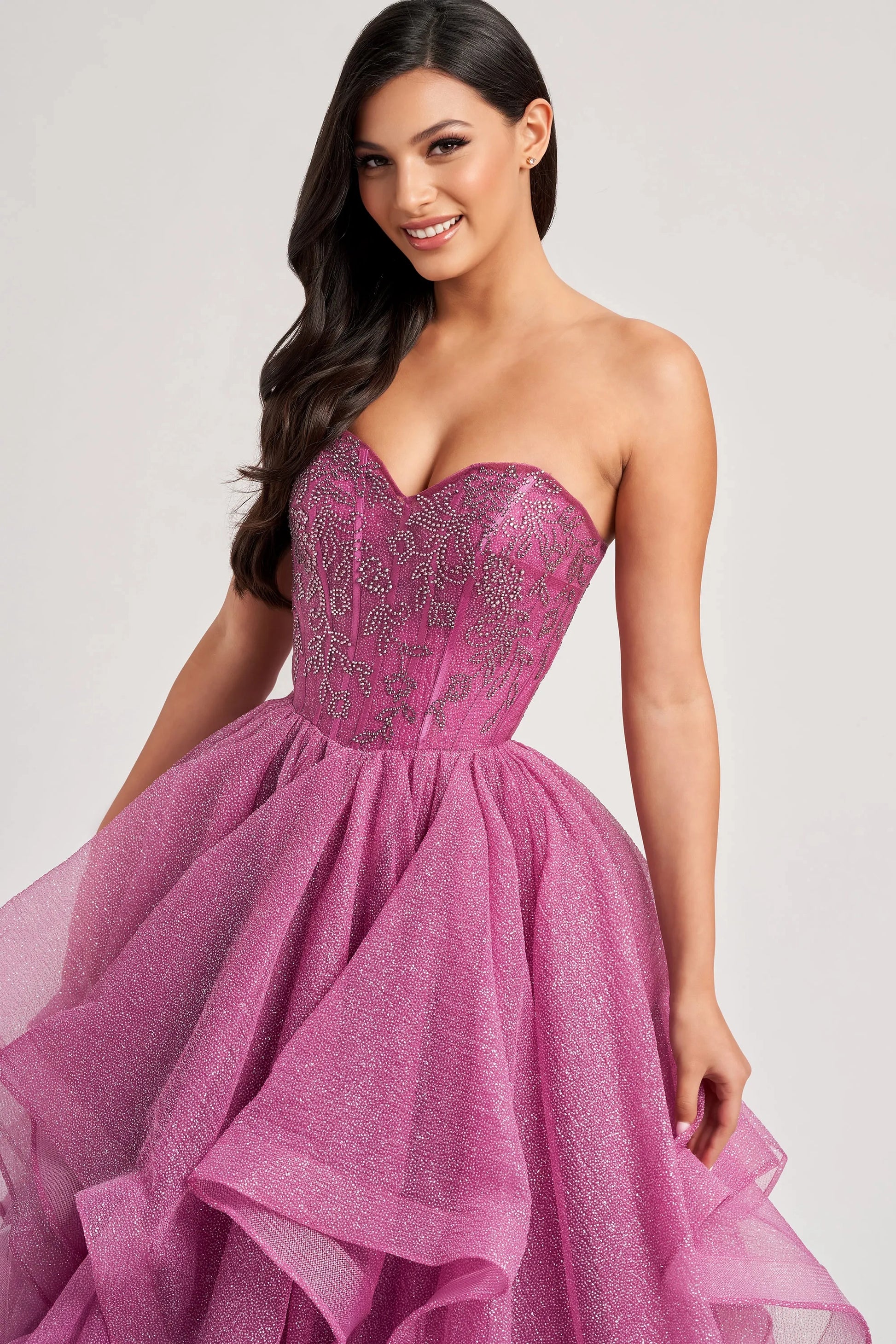 Colette by Daphne CL8200 Long Glitter Ball Gown Formal Prom Dress