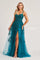 Prom Dresses Long Beaded A Line Slit Formal Prom Dress Jade