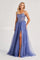Prom Dresses Long Slit A Line Sequin Formal Prom Dress Periwinkle