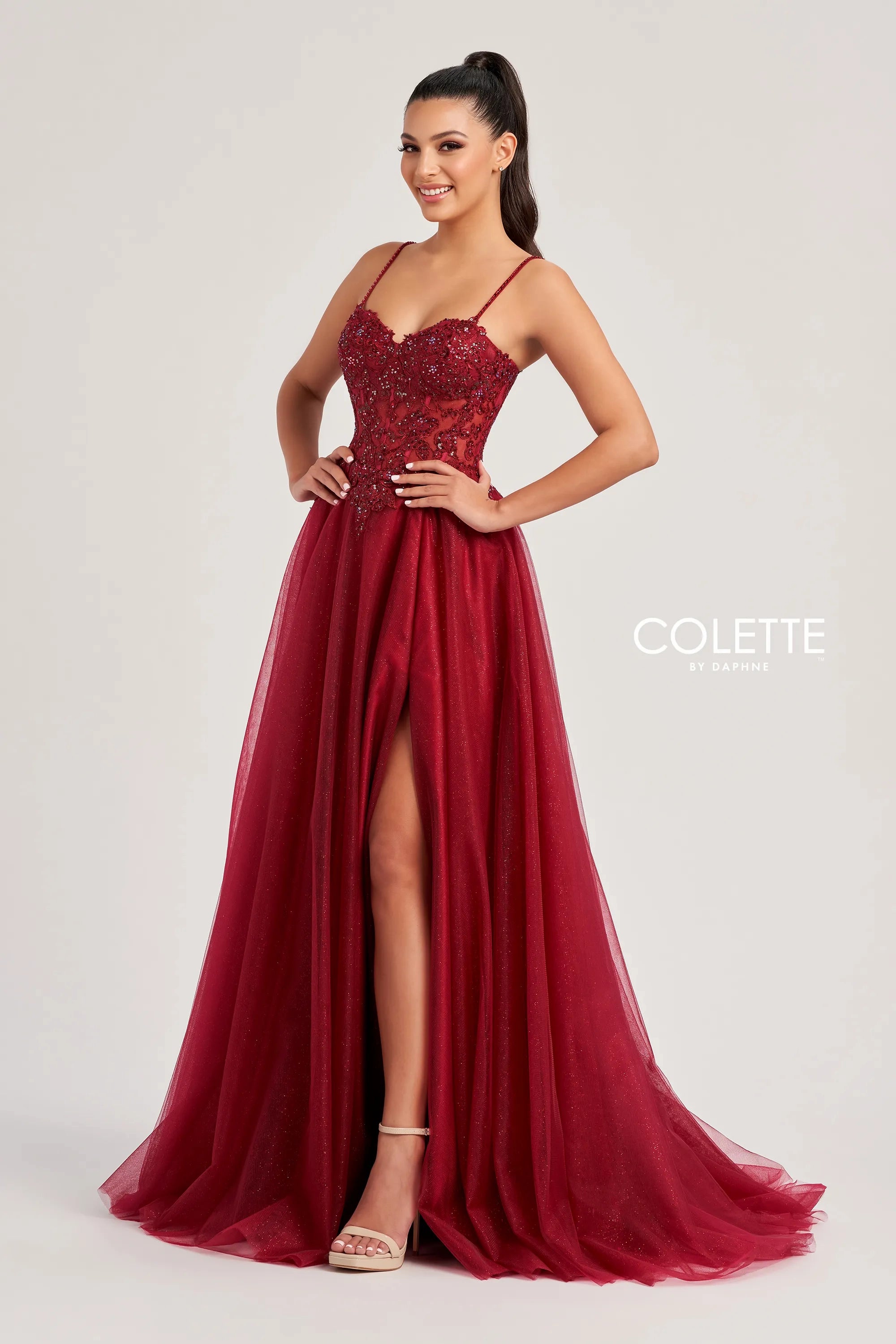 Prom Dresses Long Sequin A Line Formal Prom Dress Burgundy
