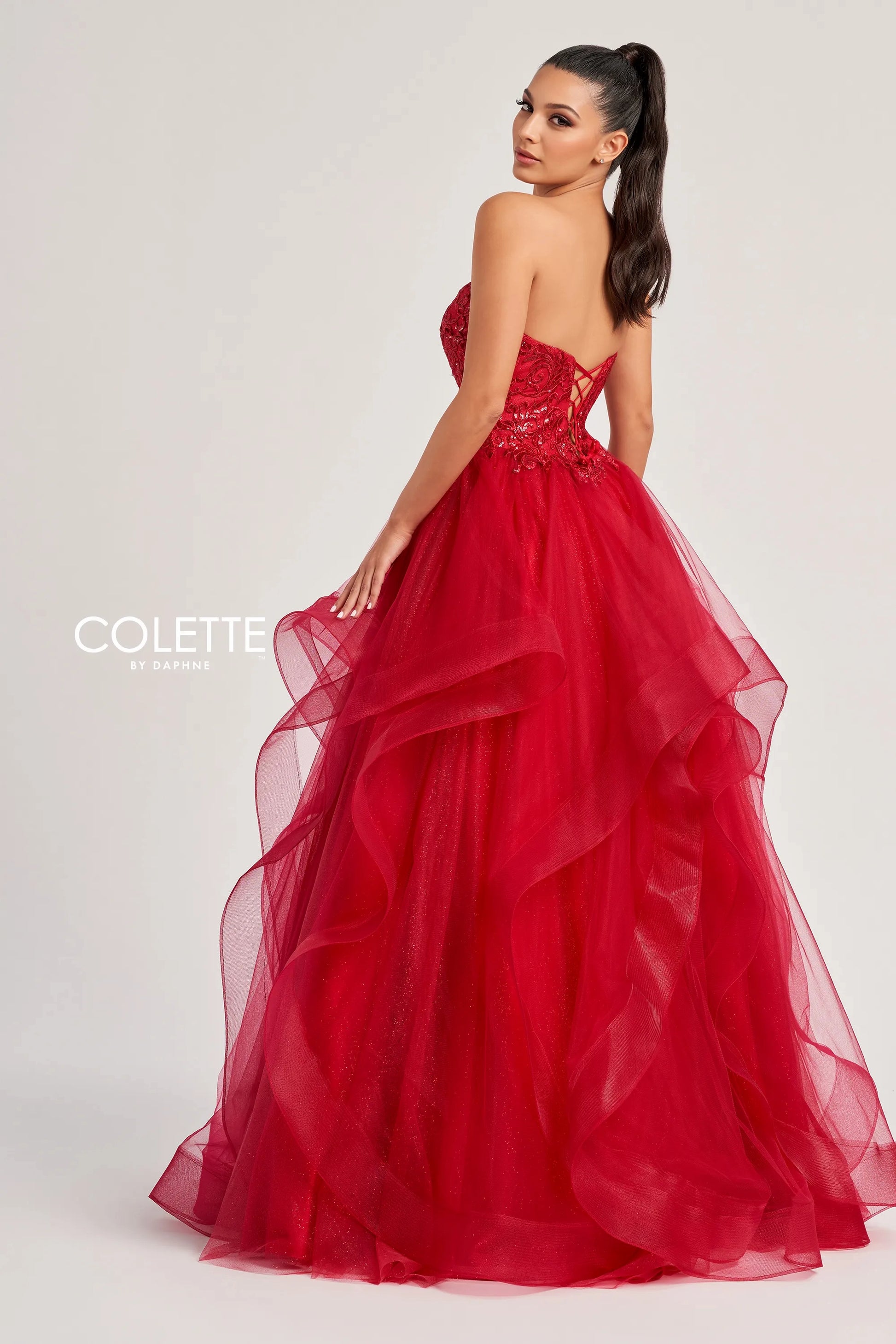 Colette by Daphne CL8290 Long Glitter Ball Gown Formal Prom Dress