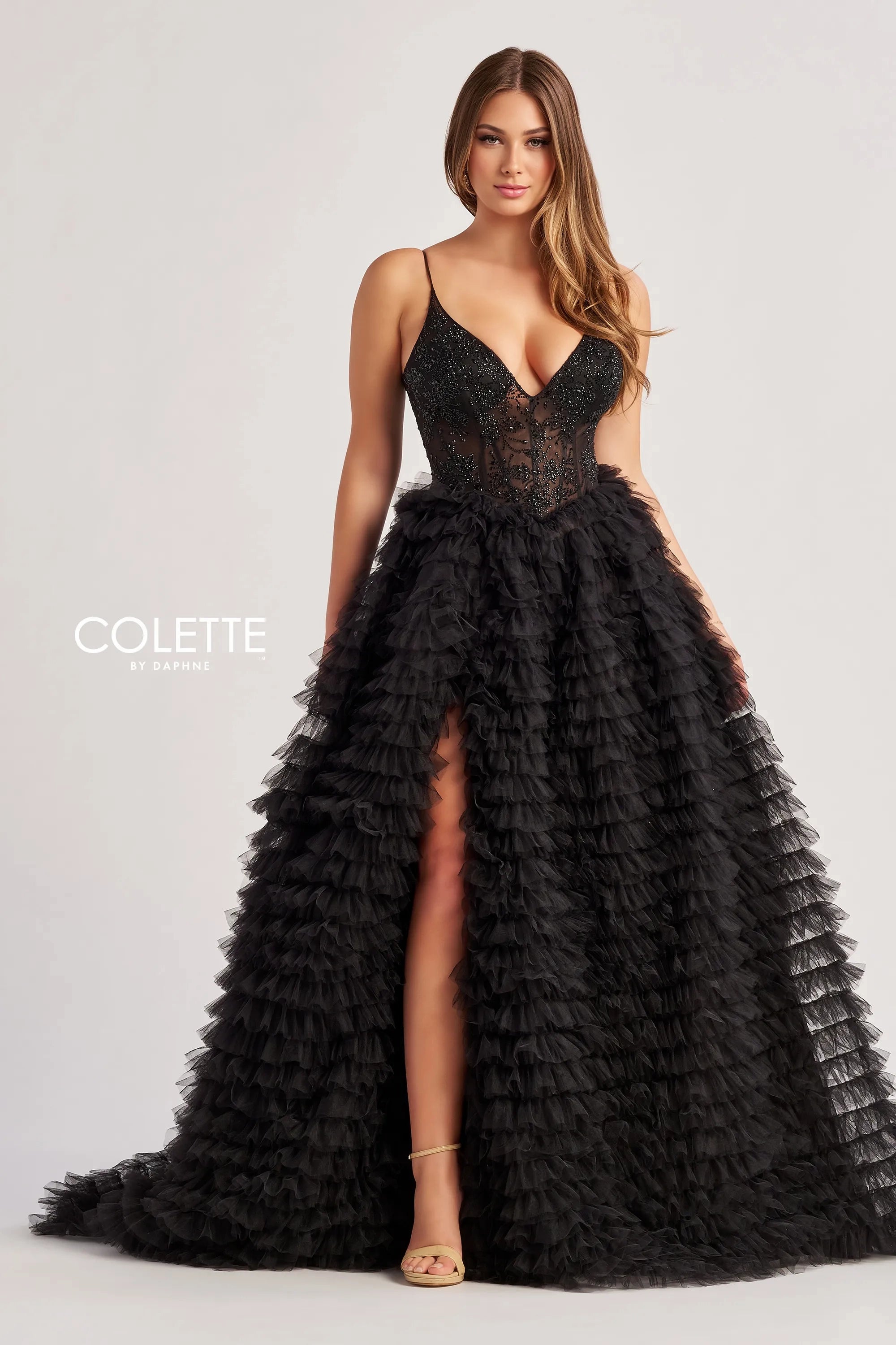 Colette by Daphne CL8330 Long Slit Ball Gown Formal Prom Dress - Bordeaux / 8 Colette by Daphne CL8330 Long Slit Ball Gown Formal Prom Dress - Bordeaux / 8