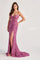 Prom Dresses Long Slit Lace Formal Prom Dress Rose