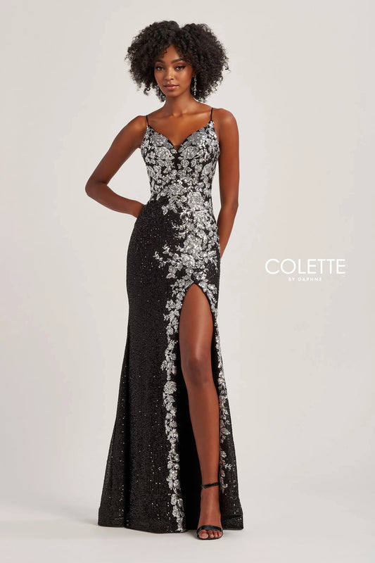 Prom Dresses Long Sequin Formal Prom Dress Black/Silver