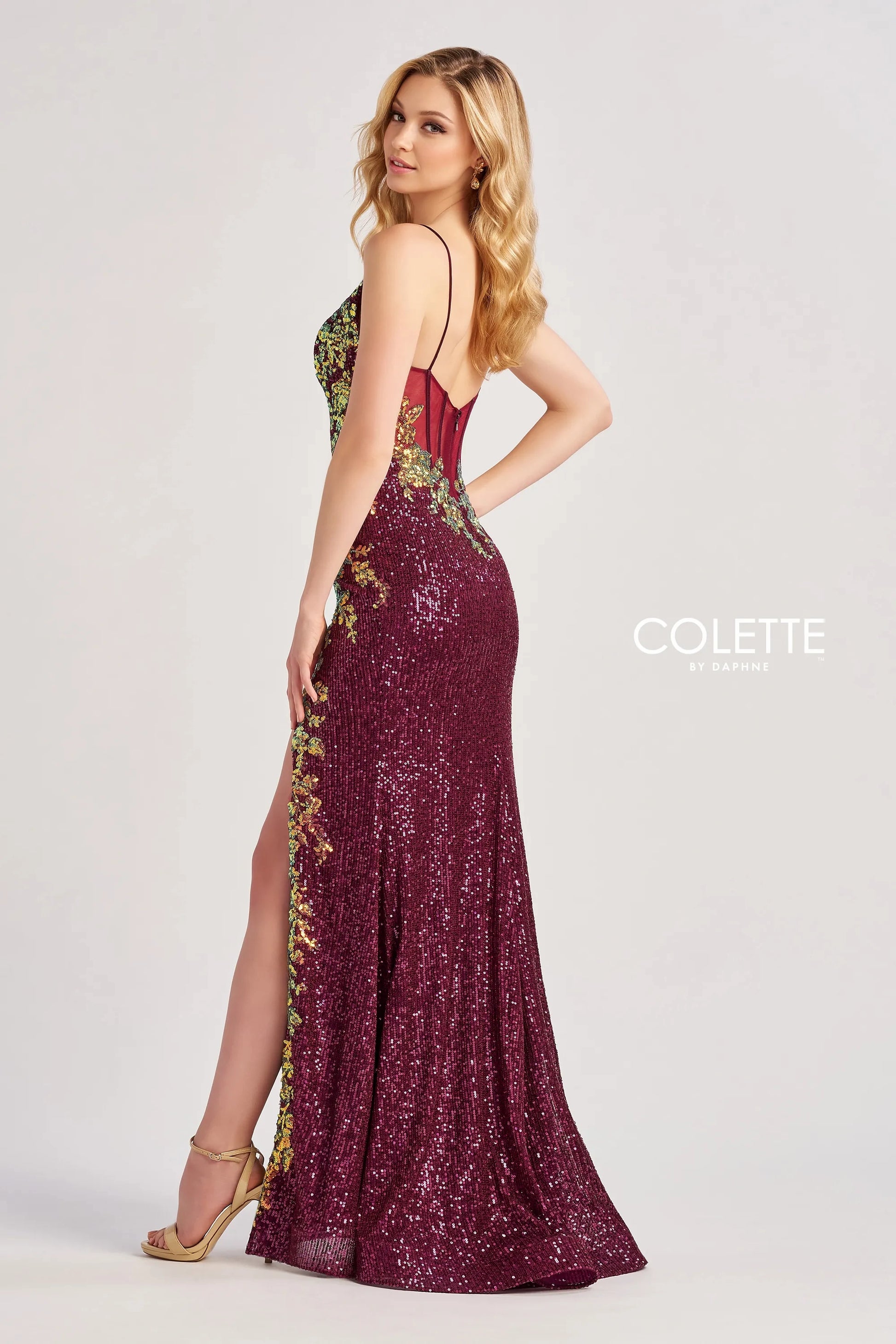 Colette by Daphne CL8425 Long Sequin Formal Prom Dress