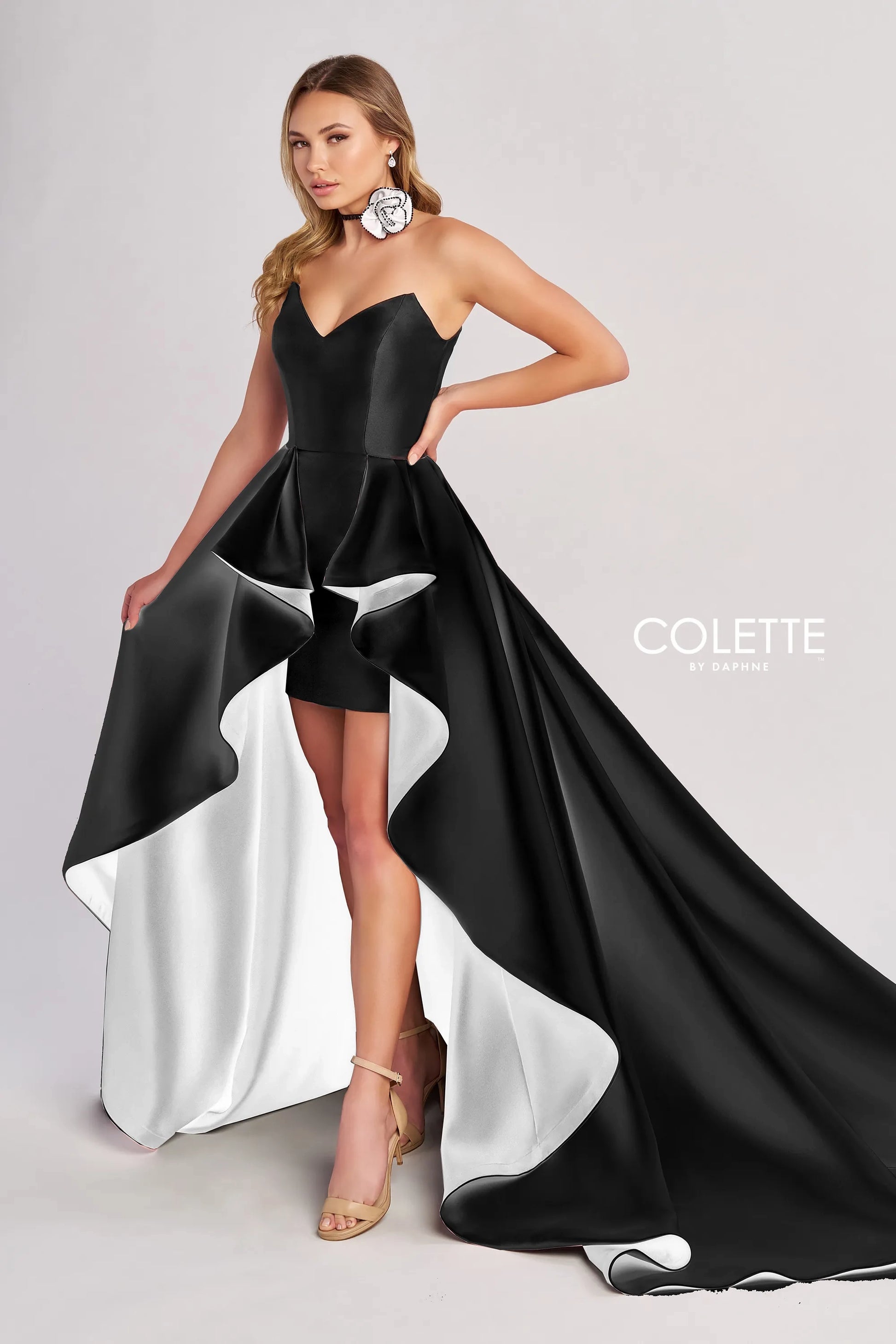 Colette by Daphne CL8695 High Low Formal Two Toned Overskirt Prom Dress
