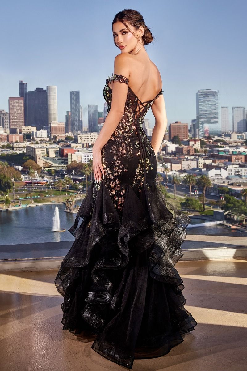 Prom Dresses Sequin Long Formal Lace Fitted Mermaid Prom Dress Black