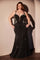 Plus Size Dresses Prom Fitted Plus Size Long Beaded Formal Dress Black
