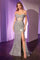 Prom Dresses Sequin Fitted Long Formal Corset Prom Gown Silver