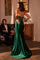 Prom Dresses Pleated Long Formal Beaded Corset Prom Dress Emerald
