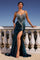 Prom Dresses Long Beaded Slit Formal Prom Dress Peacock