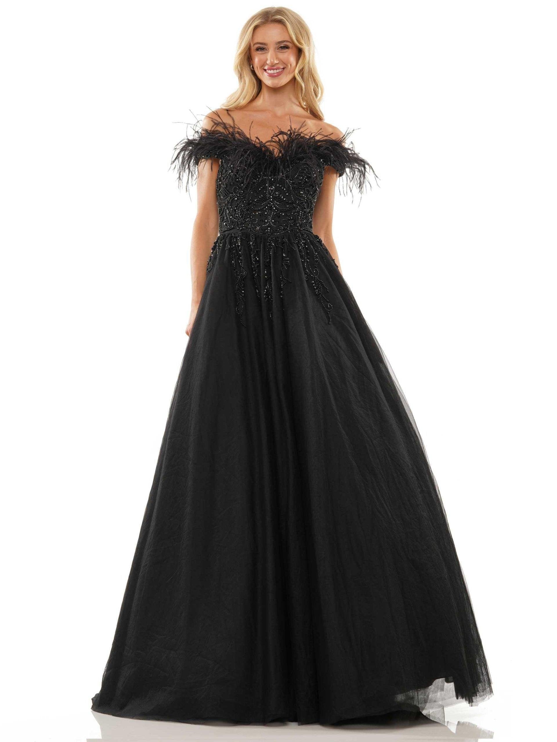 Colors Long A-Line Off Shoulder Prom Dress 2992 - The Dress Outlet