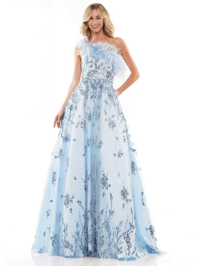 Colors Long A-Ling One Shoulder Prom Dress 2950 - The Dress Outlet