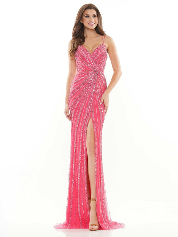 Colors 2685 Colors Long Formal Beaded Mesh Prom Dress