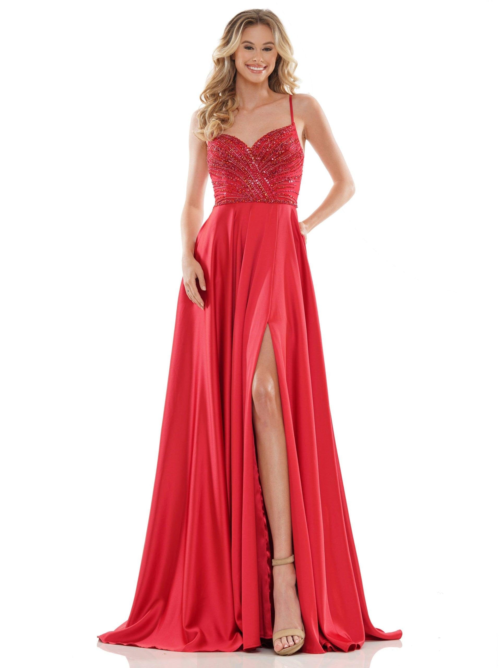 Colors Long Formal Beaded Prom Dress 2672 - The Dress Outlet