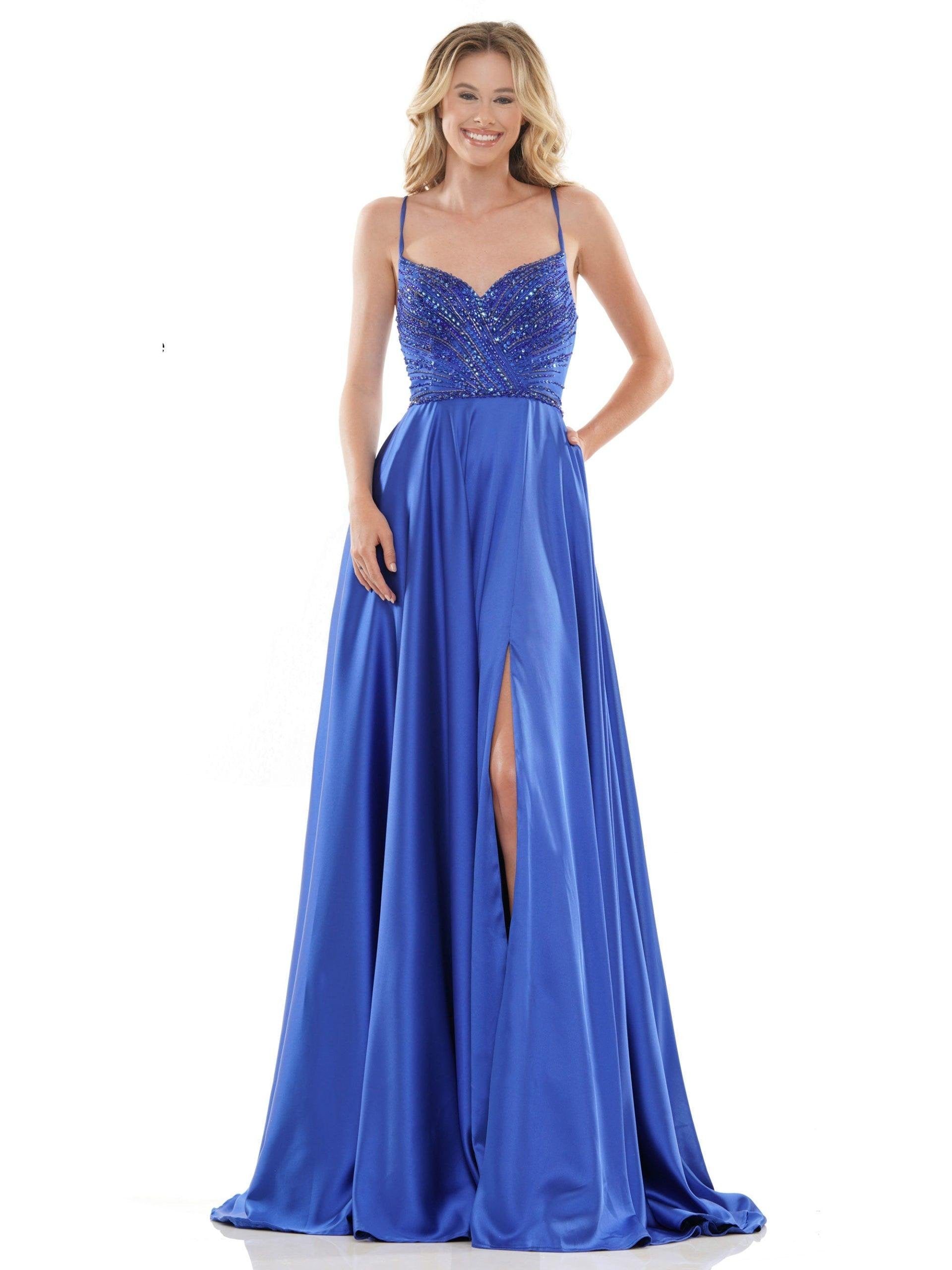 Colors Long Formal Beaded Prom Dress 2672 - The Dress Outlet
