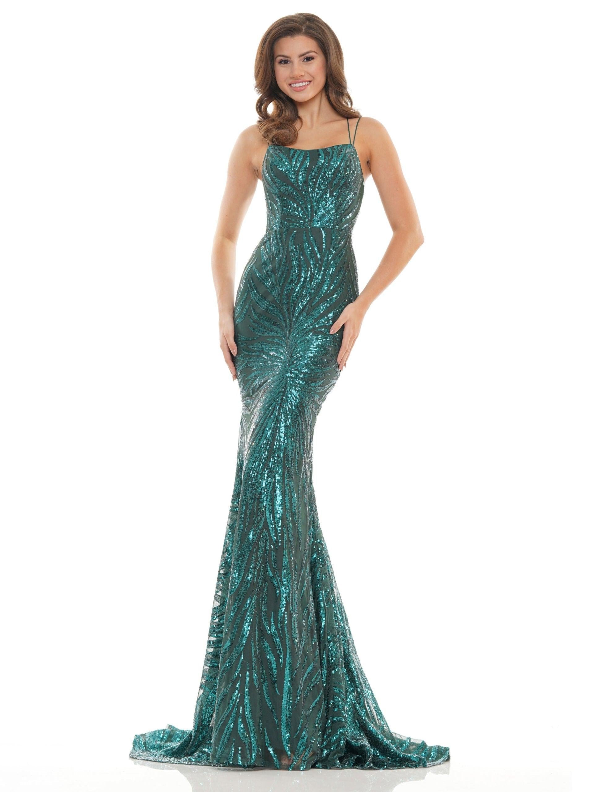 Colors Long Formal Fitted Sequins Prom Dress 2743 - The Dress Outlet
