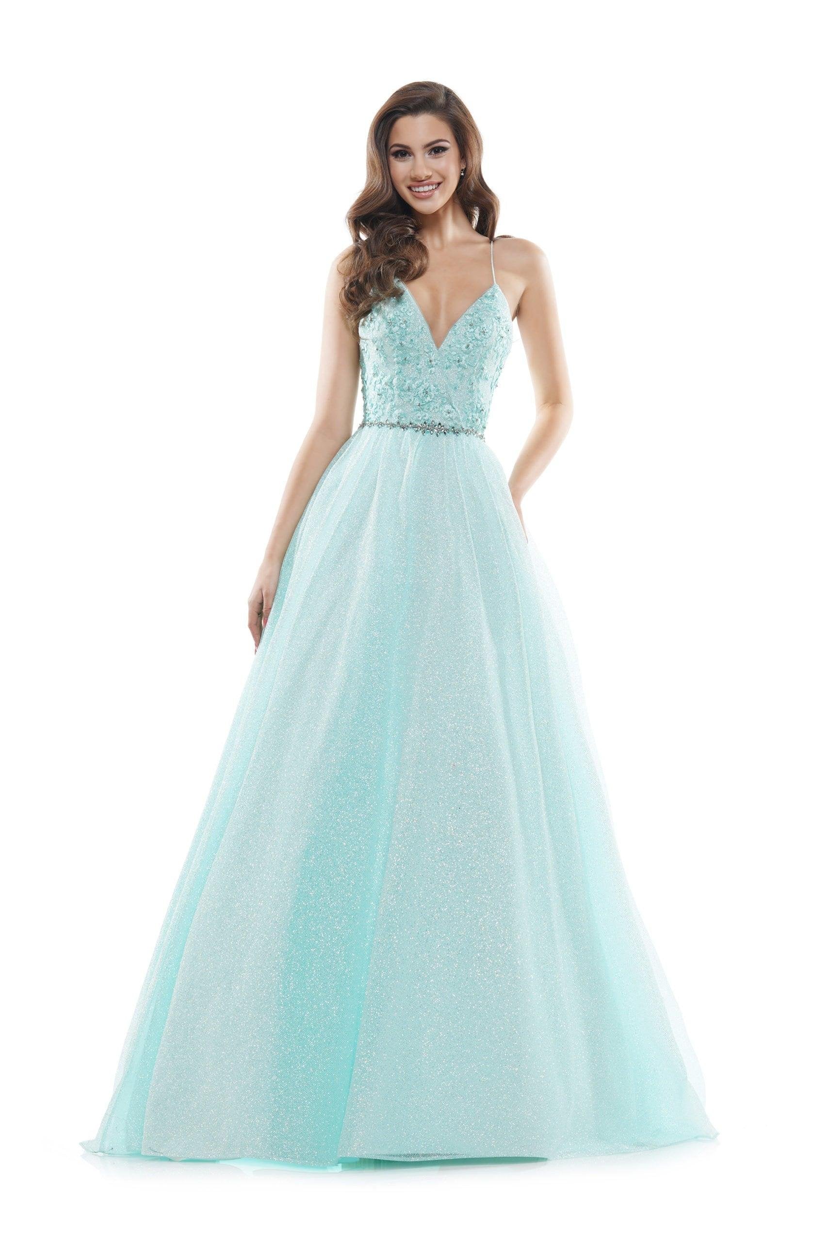 Colors Long Formal Glitter Mesh Prom Dress 2480 - The Dress Outlet