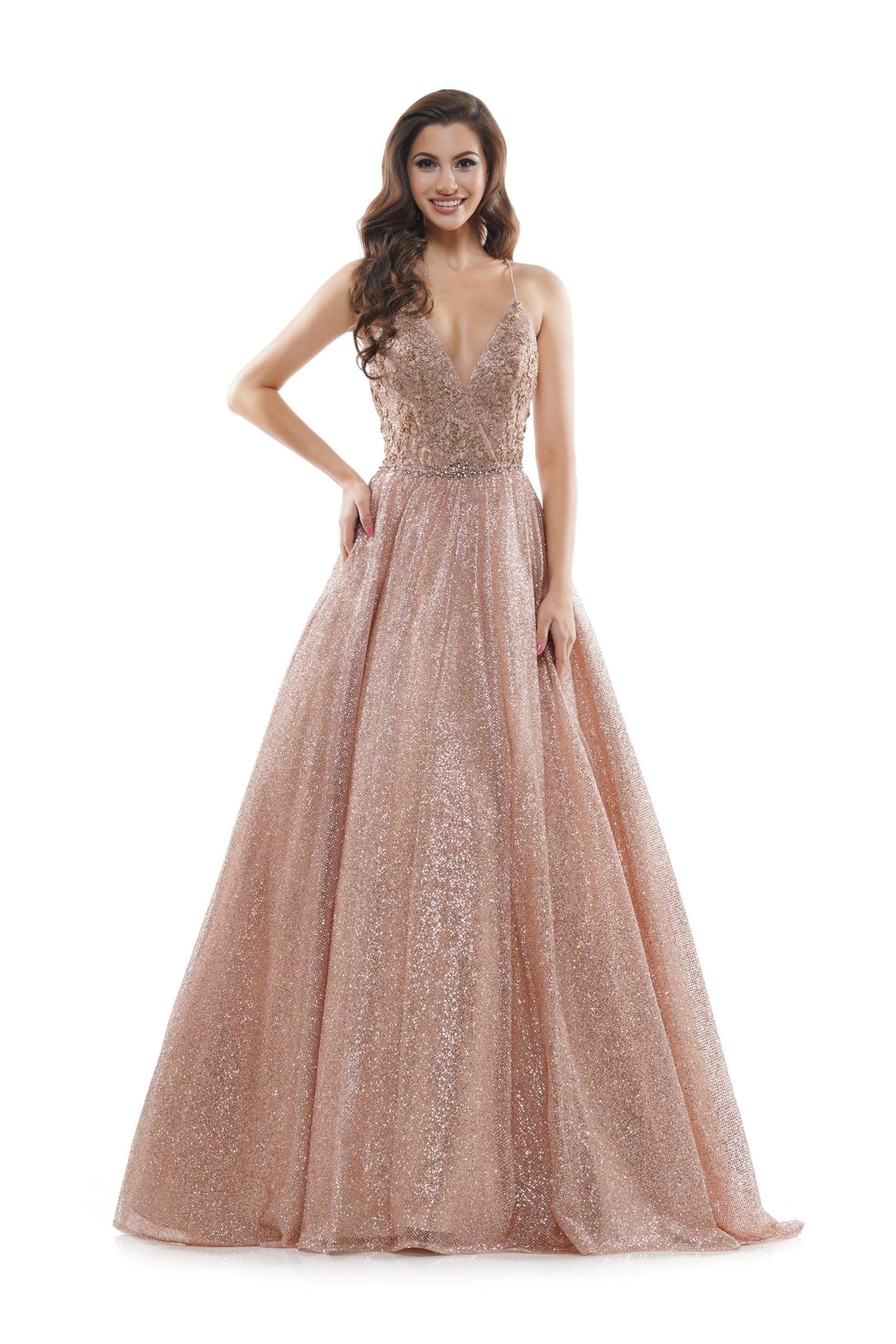 Colors Long Formal Glitter Mesh Prom Dress 2480 - The Dress Outlet