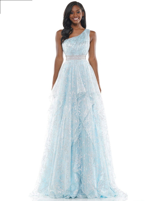 Colors 2650 Colors Long Formal Glitter Mesh Prom Dress