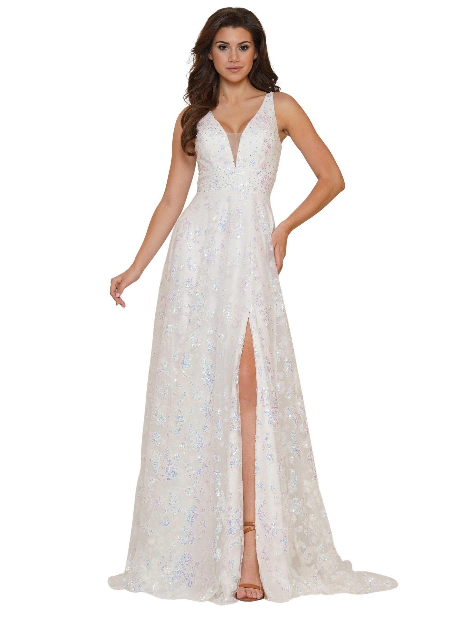 Colors Long Formal Glitter Mesh Prom Dress 2742 - The Dress Outlet
