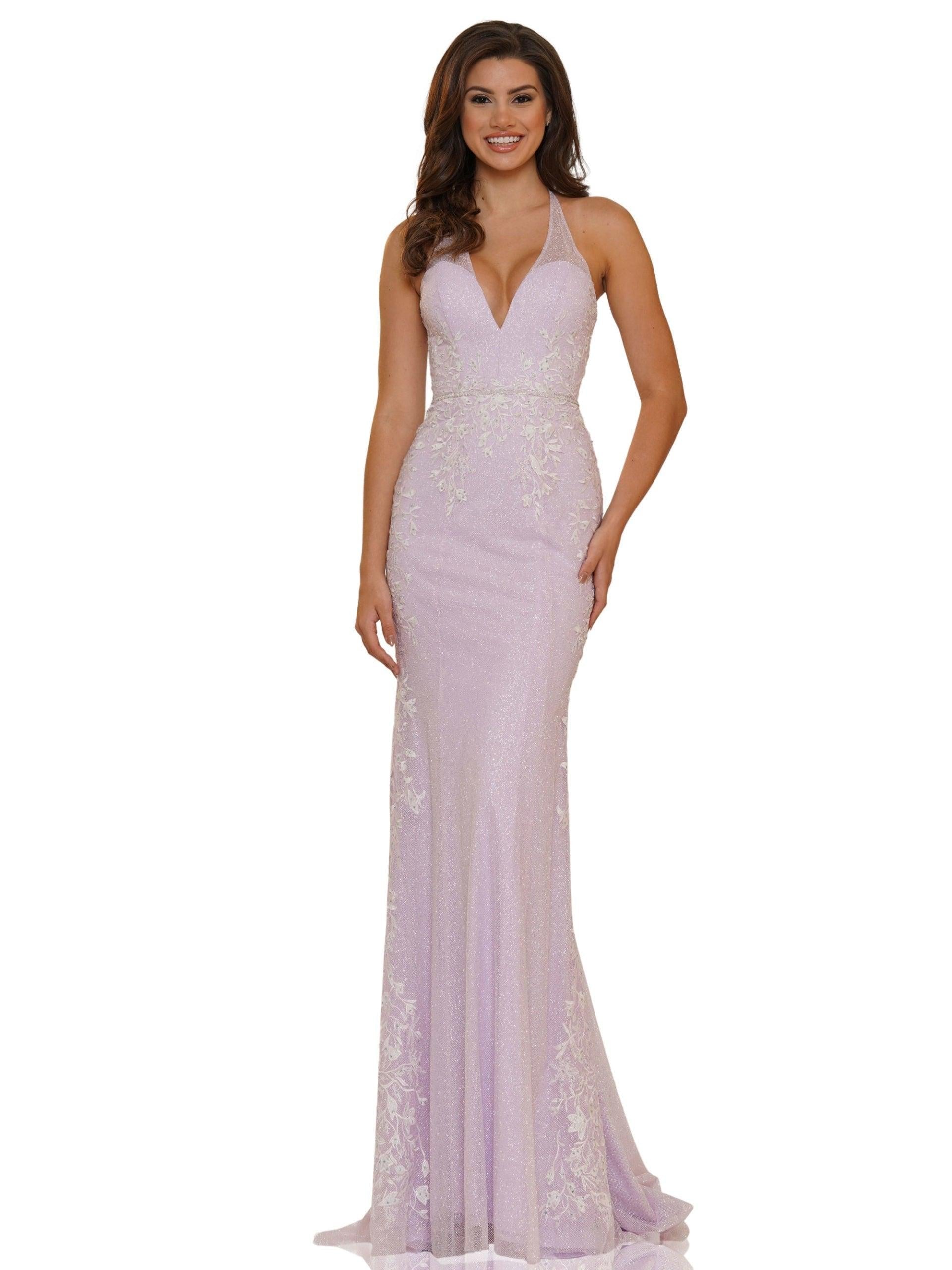 Colors Long Formal Halter Fitted Prom Dress 2686 - The Dress Outlet