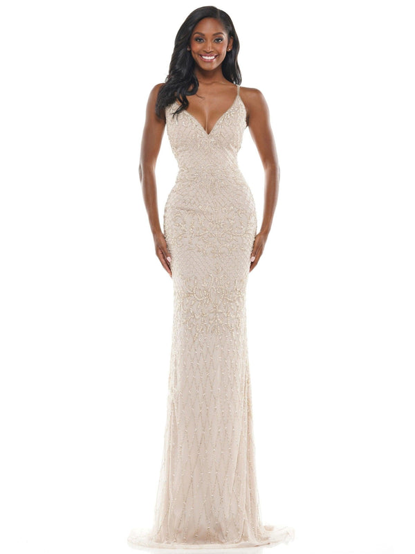 Colors K106 Colors Long Formal Spaghetti Strap Prom Dress