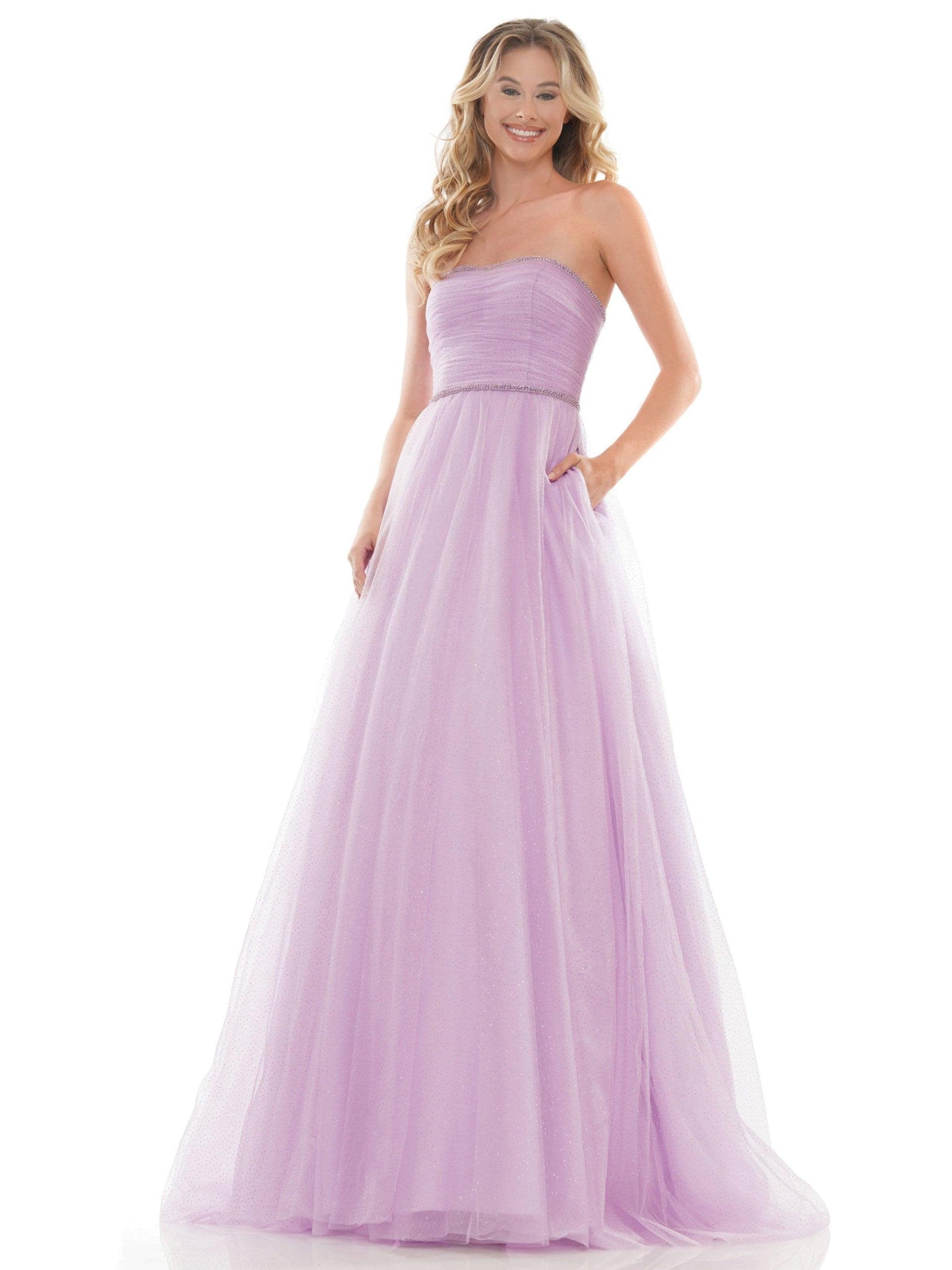 Colors Long Formal Strapless Prom Ball Gown 2703 - The Dress Outlet