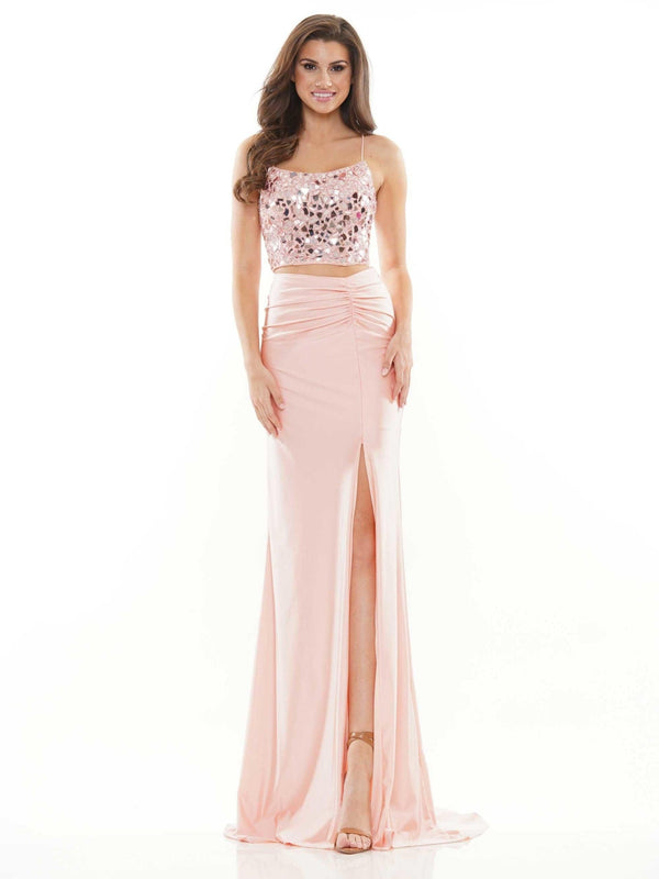Colors 2688 Colors Long Formal Two Piece Beaded Prom Dress