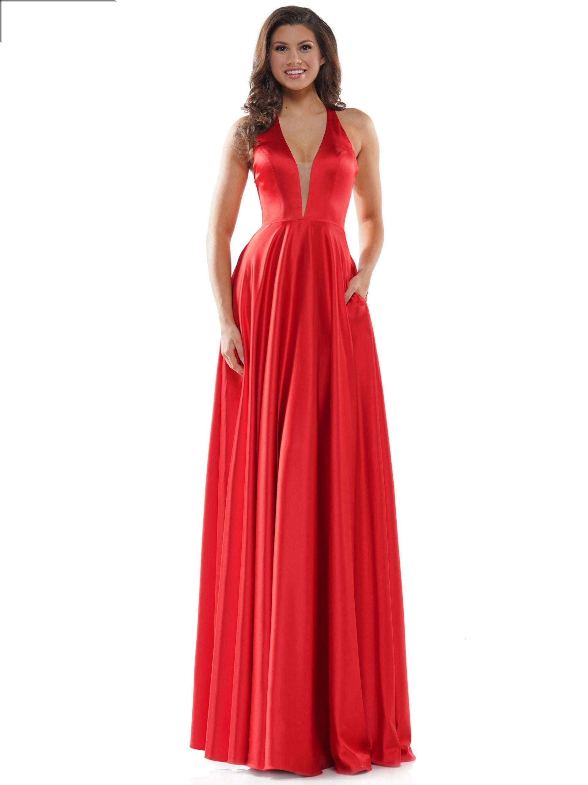 Colors Long Halter Formal Prom Dress 2633 - The Dress Outlet