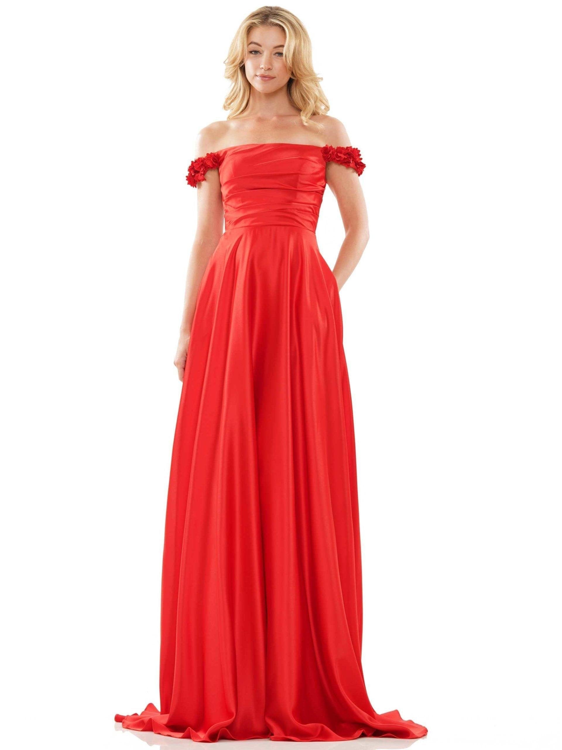 Colors 2861 Colors Long Off Shoulder Formal Dress