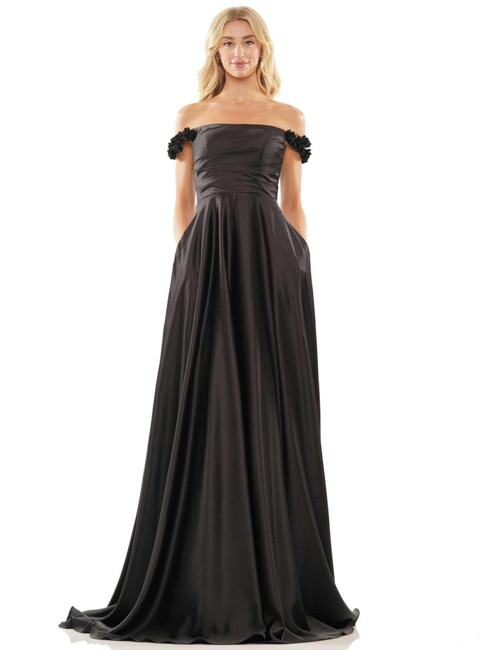 Colors Long Off Shoulder Formal Dress 2861 - The Dress Outlet