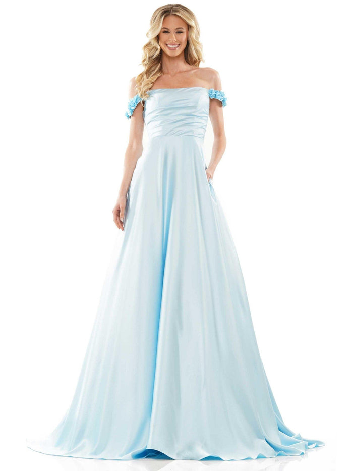 Colors Long Off Shoulder Formal Dress 2861 - The Dress Outlet