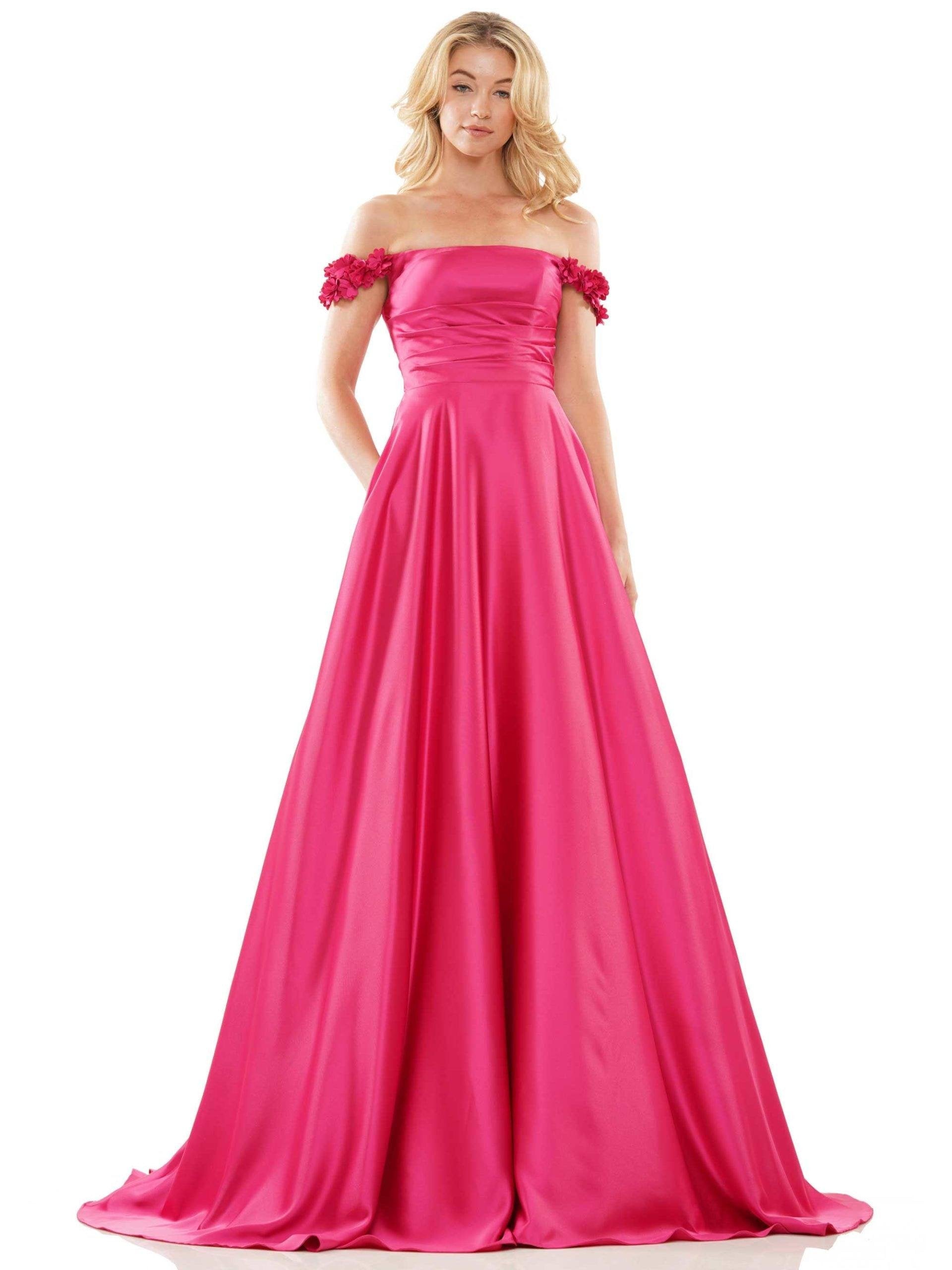 Colors Long Off Shoulder Formal Dress 2861 - The Dress Outlet
