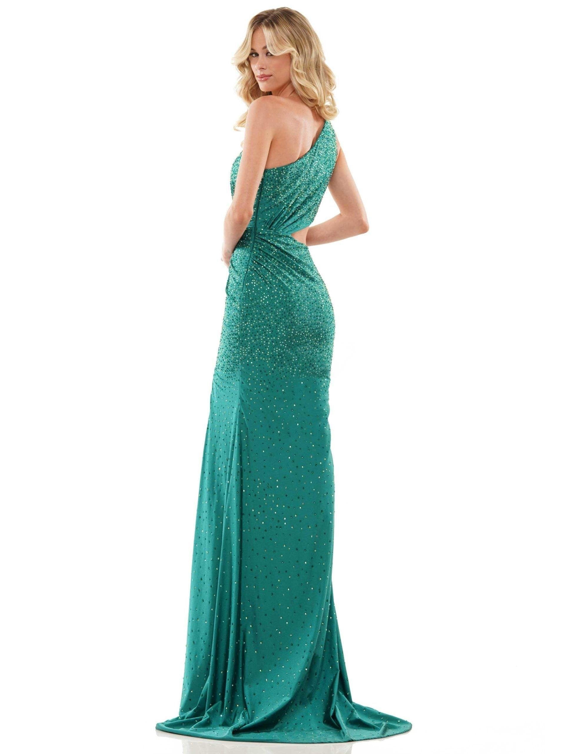 Colors Long One Shoulder Evening Dress 2868 - The Dress Outlet
