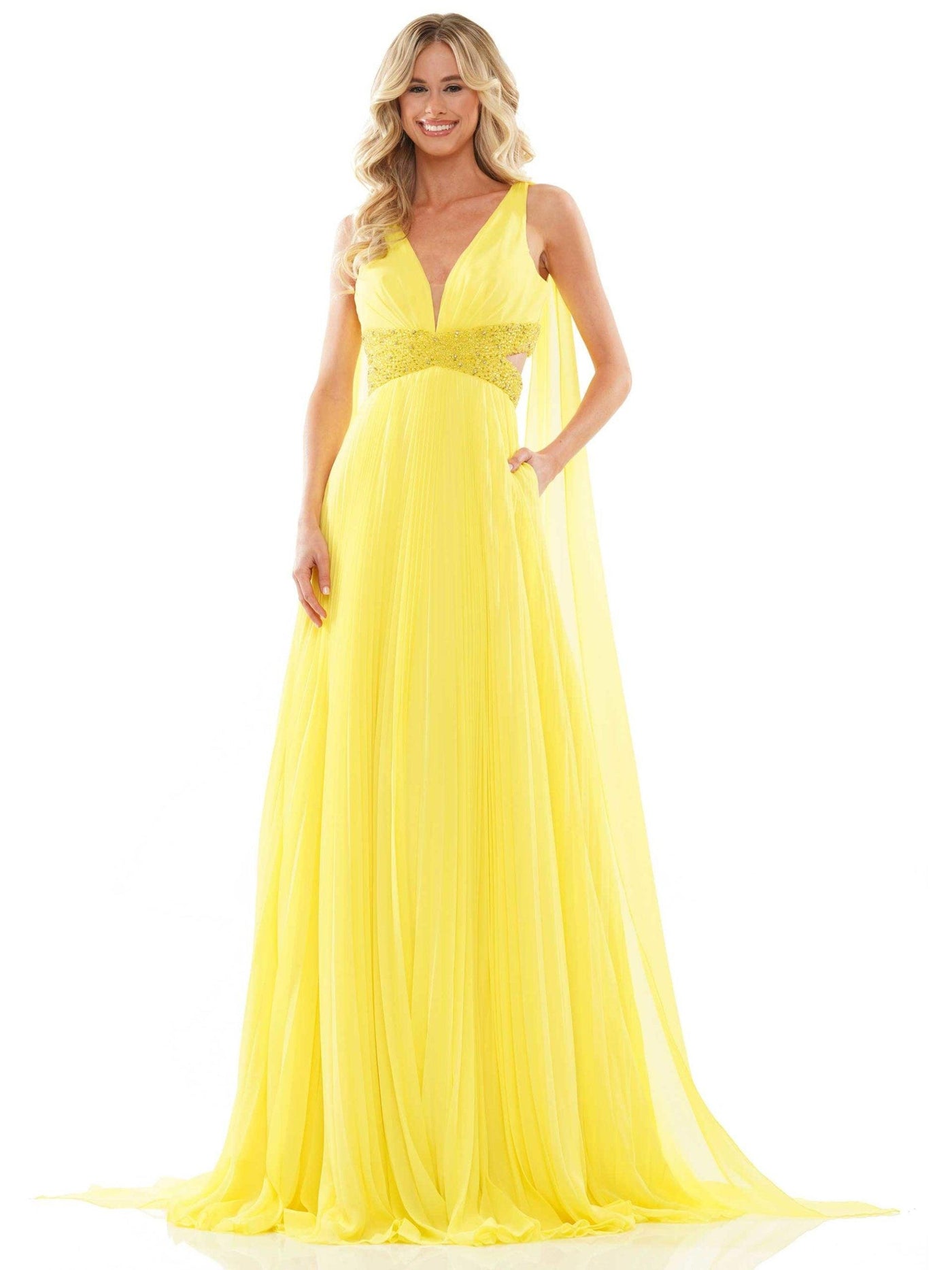 Colors Long Sleeveless Evening Dress 2895 - The Dress Outlet
