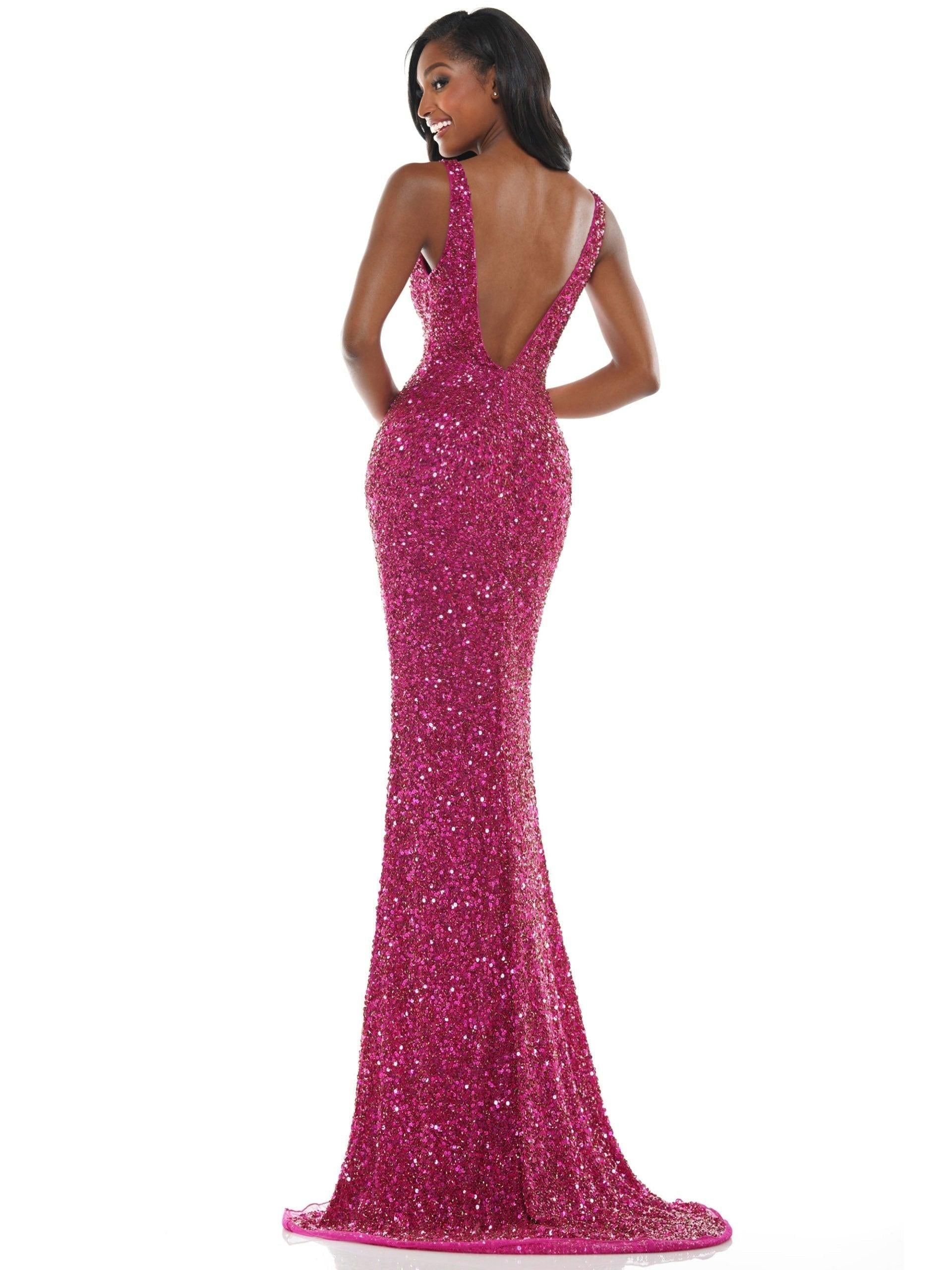 Colors Long Sleeveless Fitted Formal Prom Dress 103 - The Dress Outlet