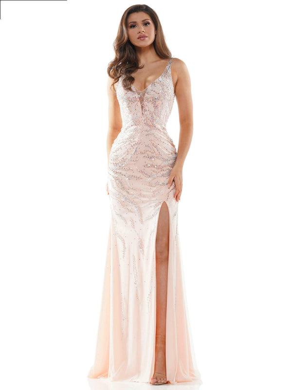 Colors 2651 Colors Long Sleeveless Fitted Prom Dress
