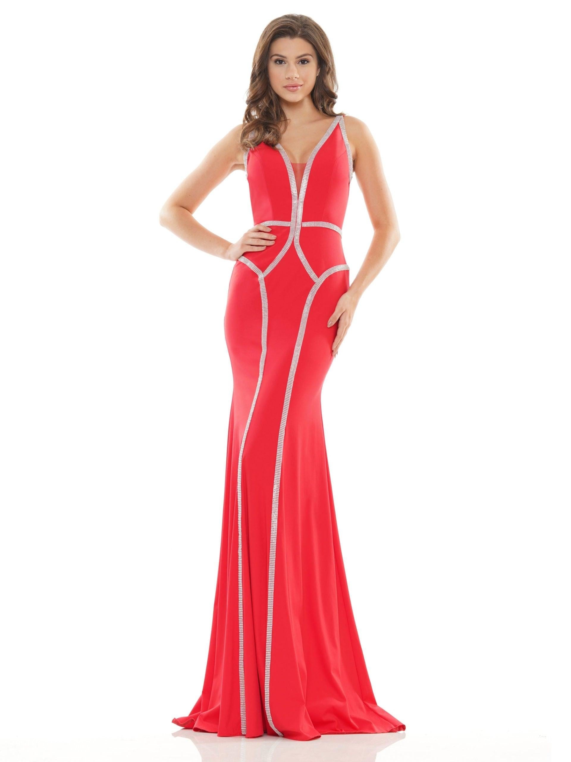 Colors Long Sleeveless Formal Beaded Dress 2696 - The Dress Outlet