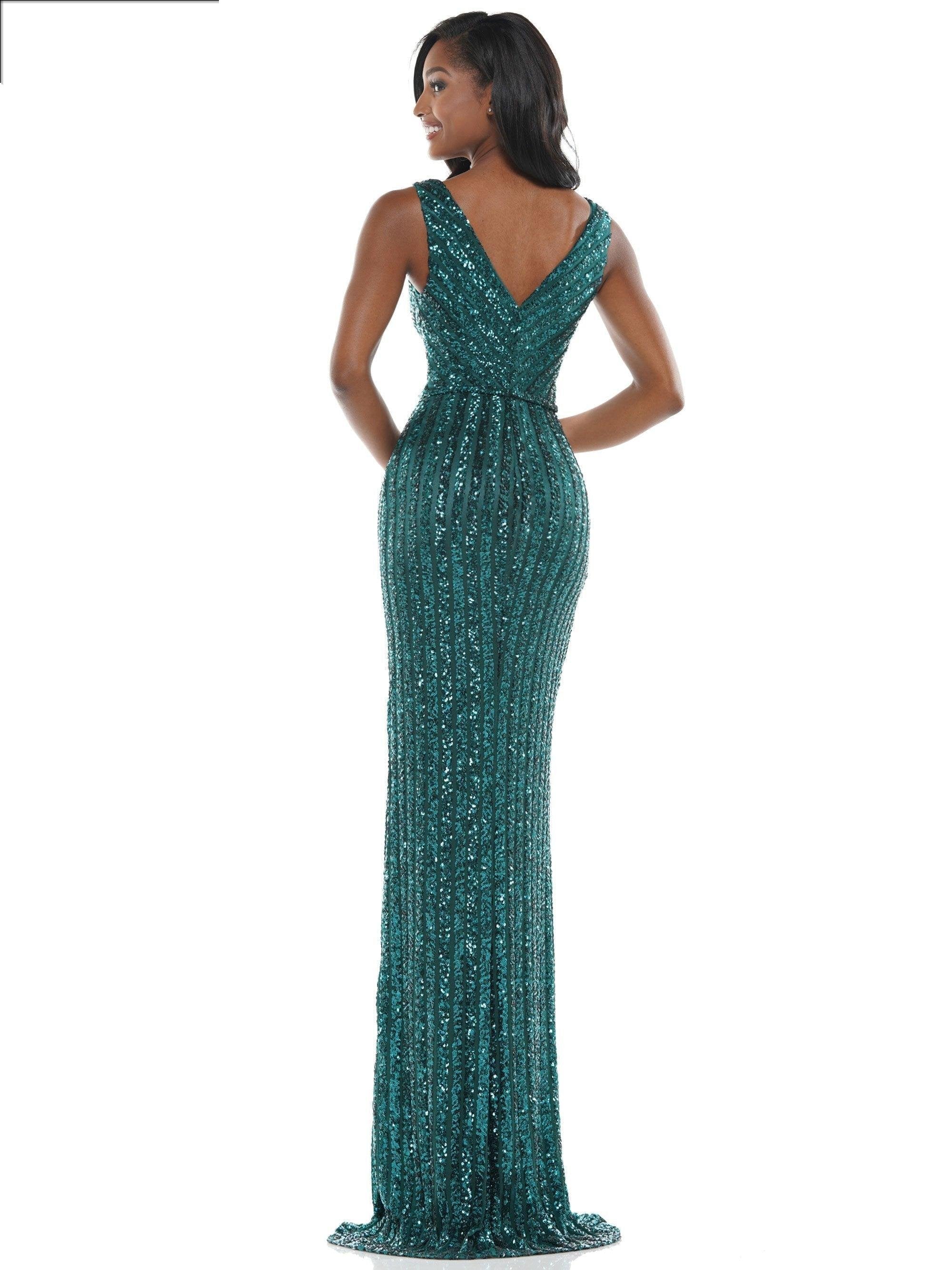 Colors Long Sleeveless Formal Fitted Prom Gown 1042 - The Dress Outlet