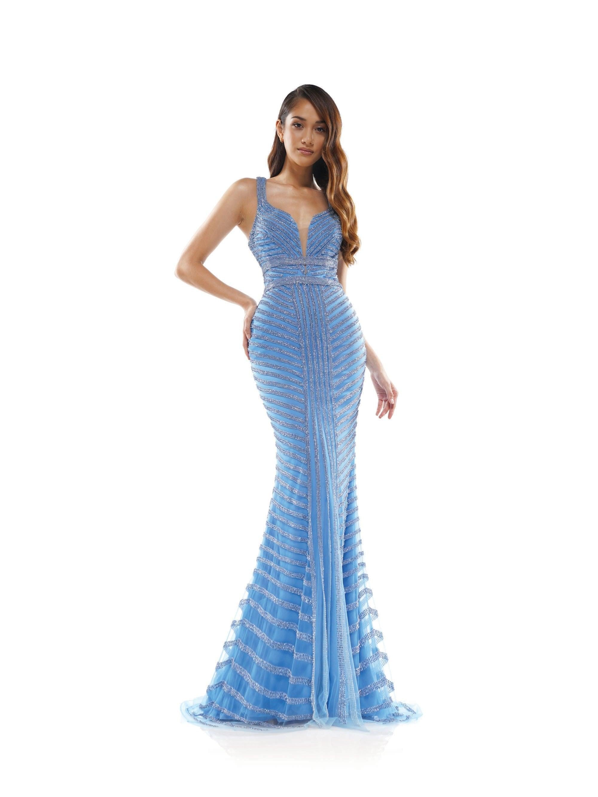 Colors Long Sleeveless Formal Fitted Prom Gown 2337 - The Dress Outlet