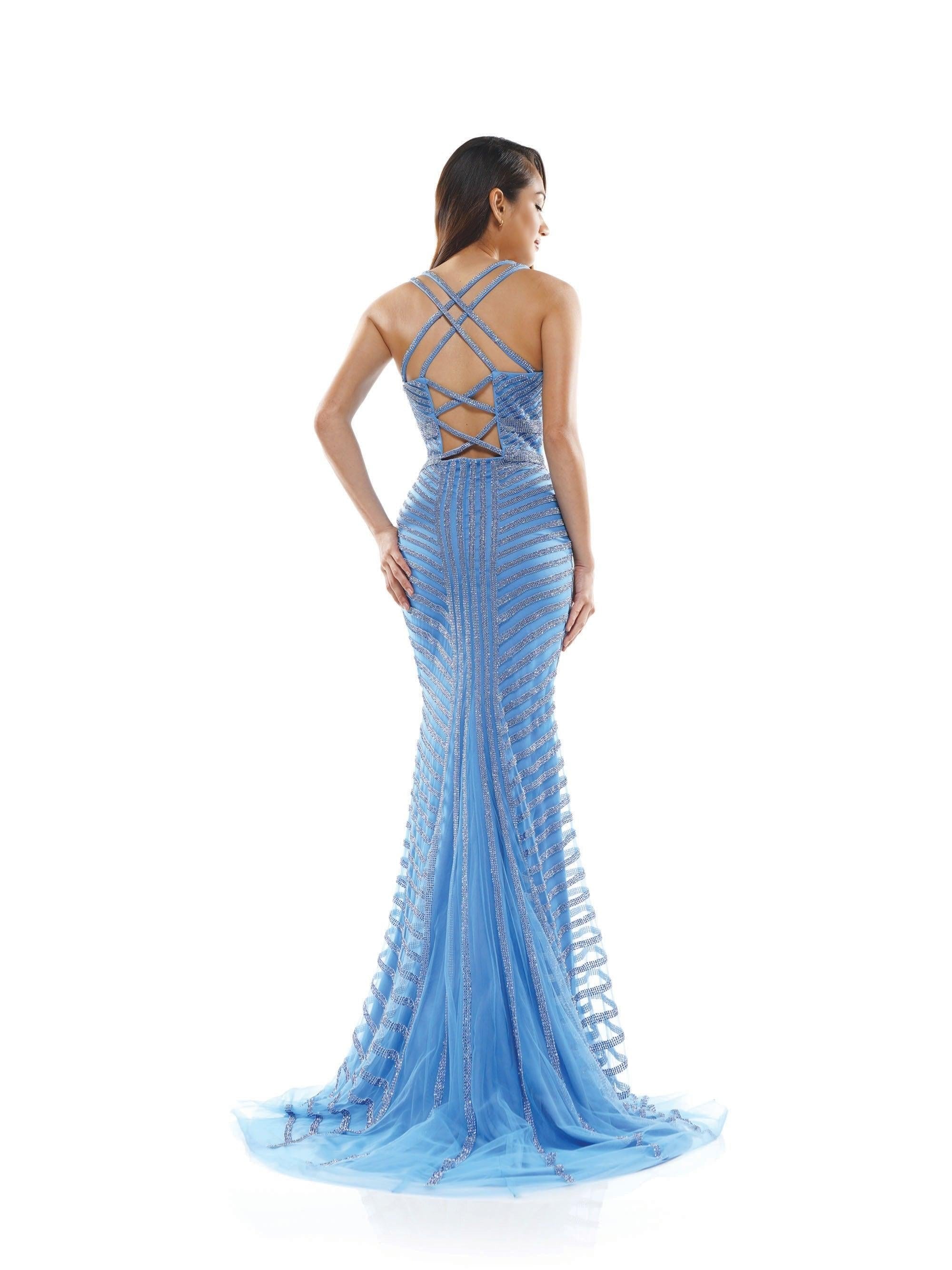 Colors Long Sleeveless Formal Fitted Prom Gown 2337 - The Dress Outlet