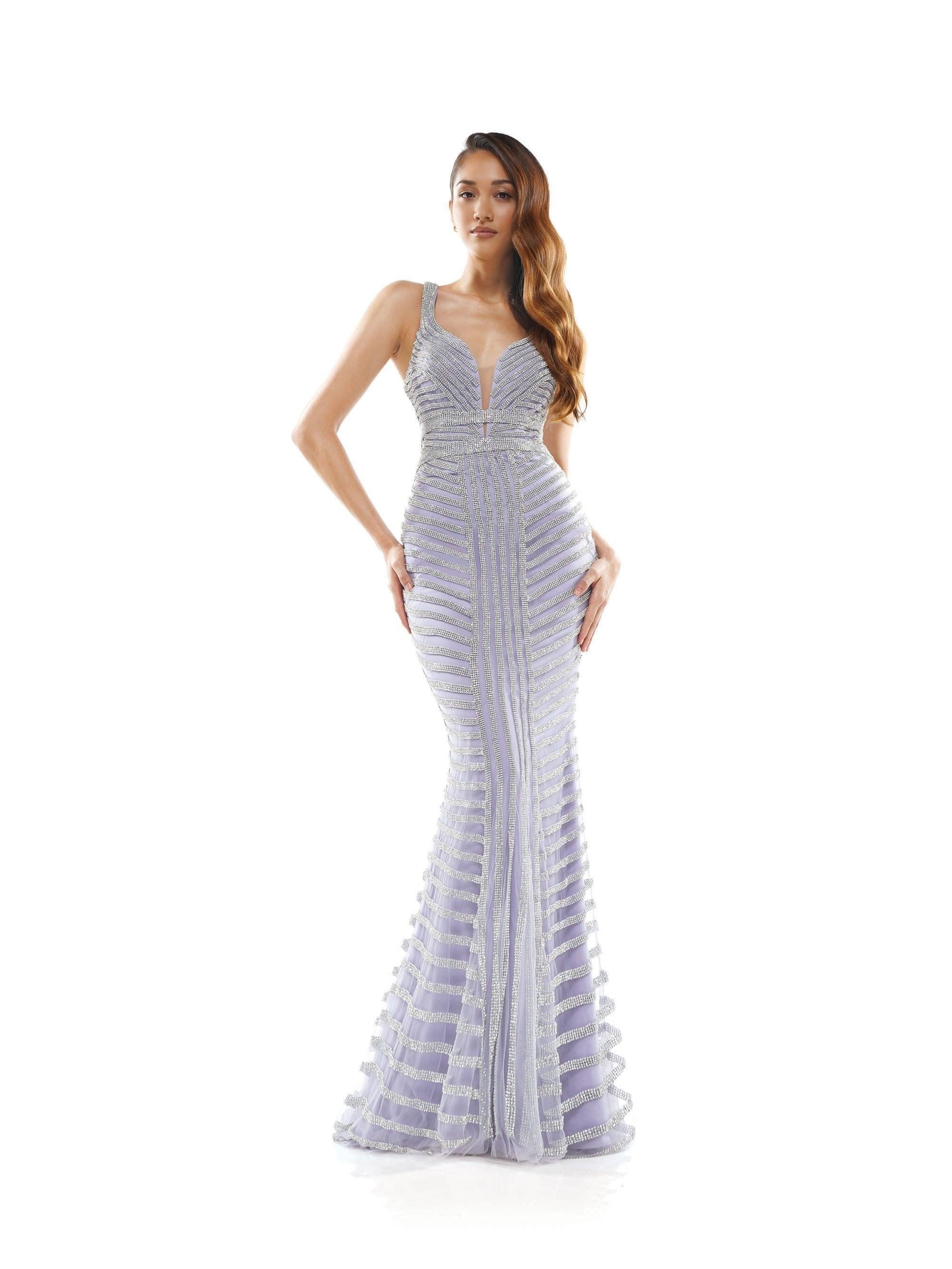 Colors Long Sleeveless Formal Fitted Prom Gown 2337 - The Dress Outlet