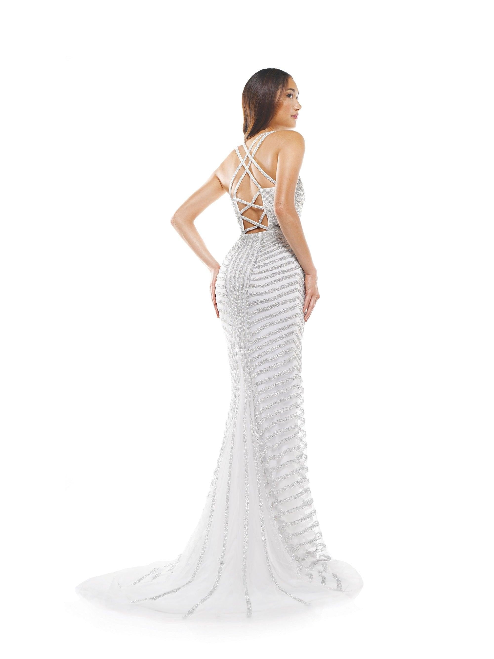 Colors Long Sleeveless Formal Fitted Prom Gown 2337 - The Dress Outlet