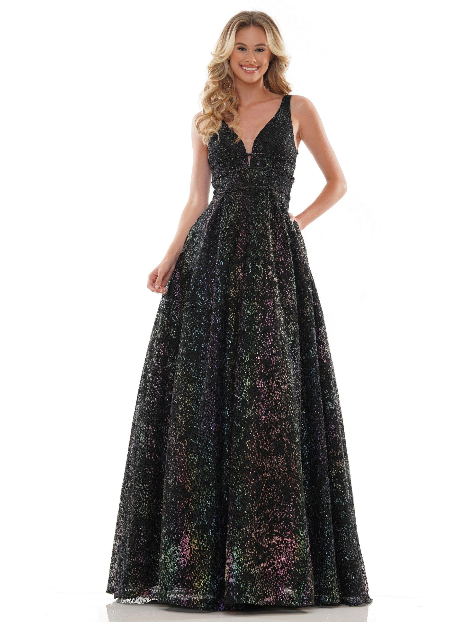 Colors Long Sleeveless Lace Prom Ball Gown 2774 - The Dress Outlet