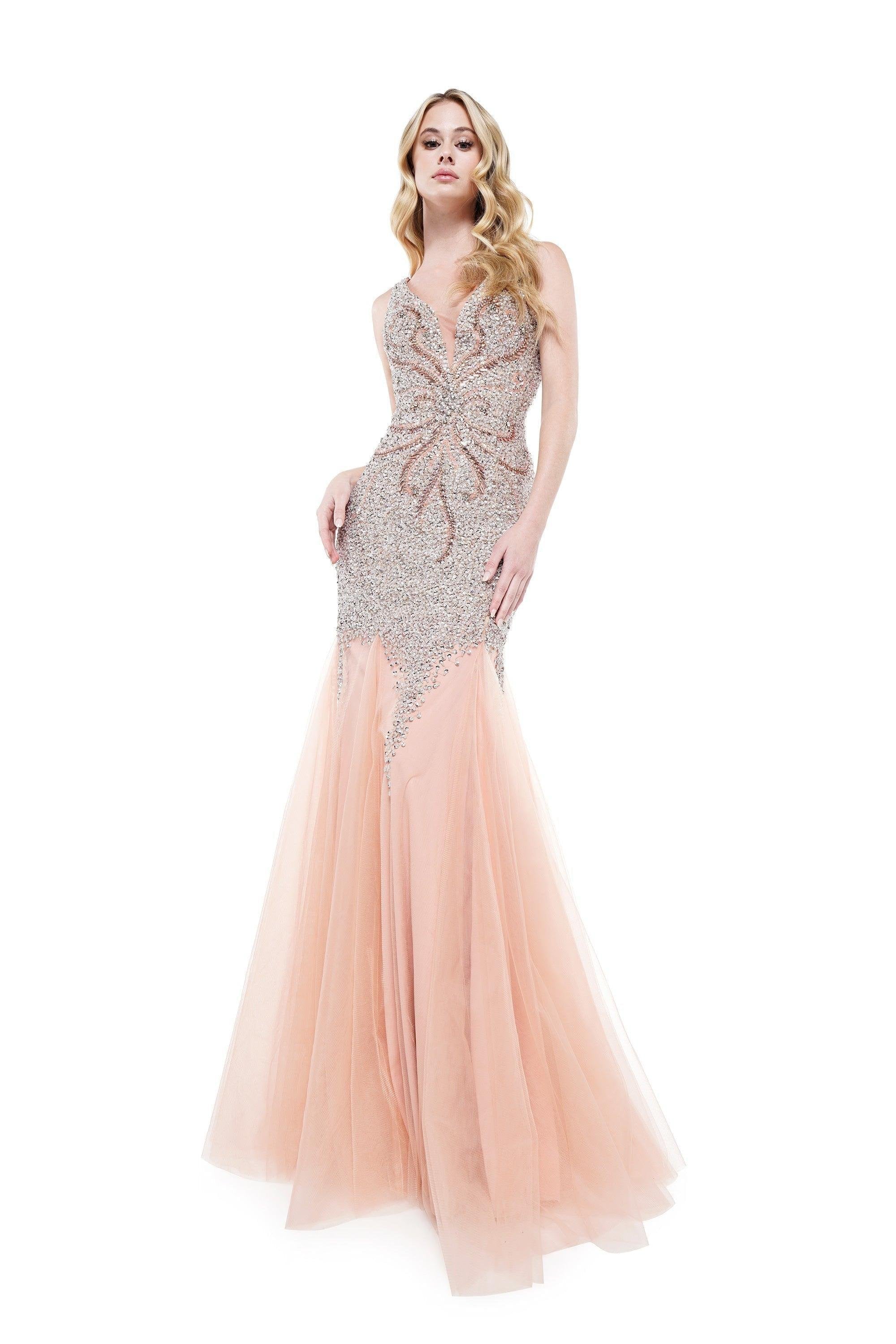 Colors Long Sleeveless Mermaid Prom Gown 697 - The Dress Outlet