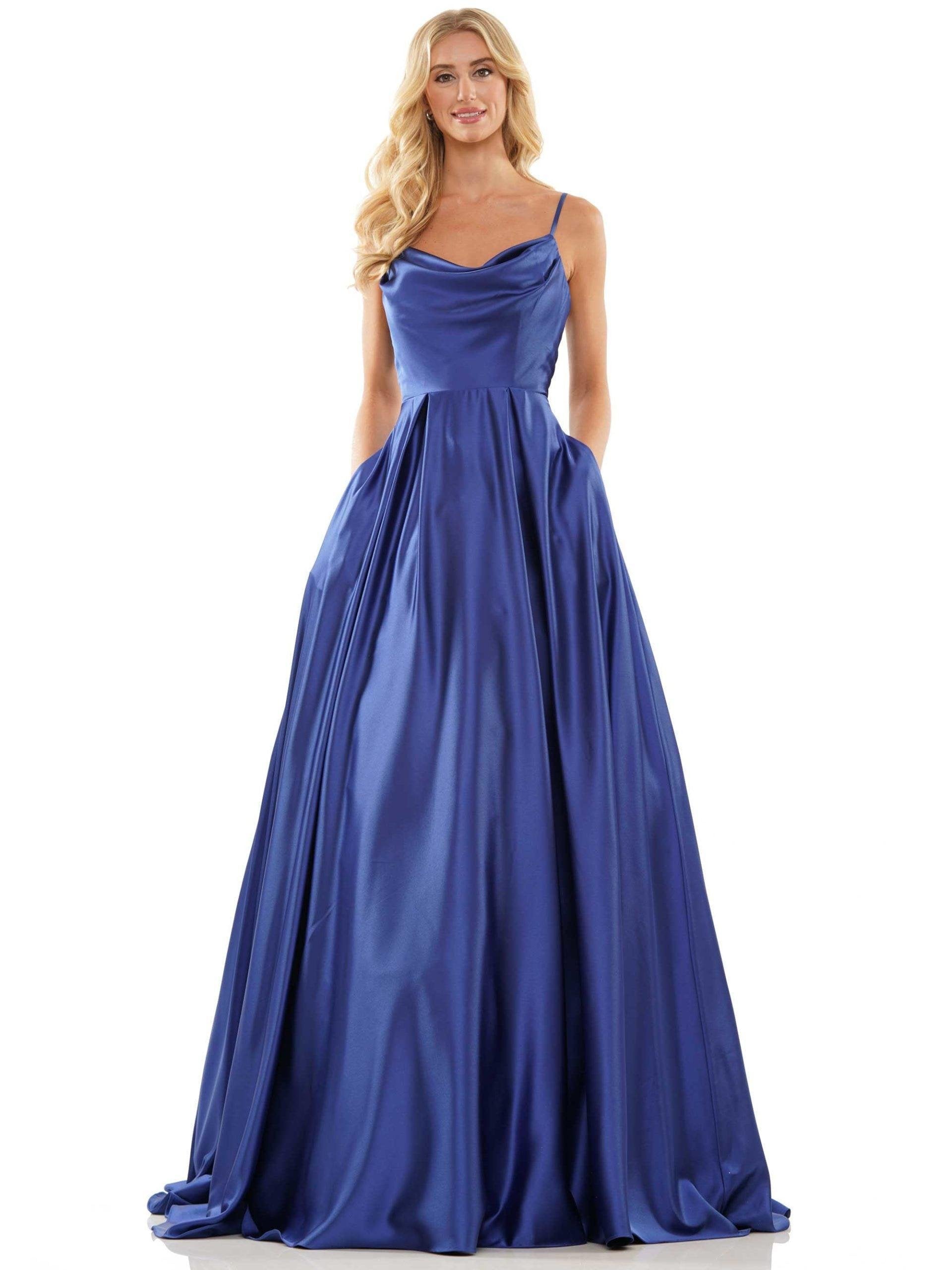 Colors Long Spaghetti Strap Evening Dress G1088 - The Dress Outlet